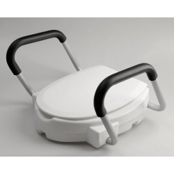 HANDICAP Deska WC podwyższona 10 cm, z uchwytami, biała