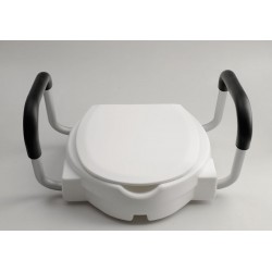HANDICAP Deska WC podwyższona 10 cm, z uchwytami, biała