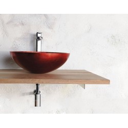 MURANO ROSSO IMPERO, umywalka szklana nablatowa, średnica 40cm, czerwona