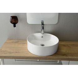 YAKARTA umywalka ceramiczna nablatowa Ø 46 cm, biała