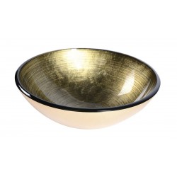 FIANNA szklana umywalka nablatowa Ø 42 cm, brązowy