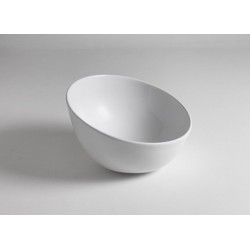 DOME OBLIQUO umywalka ceramiczna nablatowa, Ø 44,5cm, biały