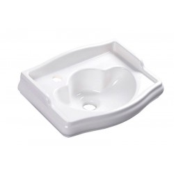 RETRO umywalka ceramiczna 41x30cm, otwór na baterię z lewej strony, bez przelewu, biały