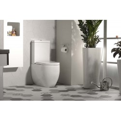 FLO misa do kompaktu WC, 36x60cm, odpływ poziomy/pionowy, biały