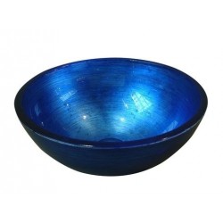 MURANO BLU umywalka szklana nablatowa, średnica 40cm, niebieska