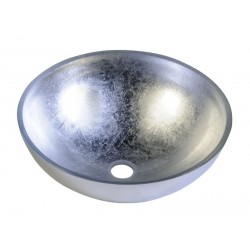 MURANO ARGENTO umywalka szklana nablatowa, średnica 40cm, srebrny