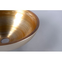 MURANO SOFT BROWN umywalka szklana nablatowa, średnica 40cm, beżowo złota