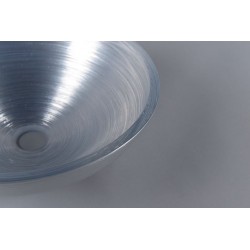 MURANO SILVER umywalka szklana nablatowa, średnica 40cm, srebrna