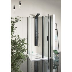 ZOOM LINE BLACK drzwi prysznicowe 1200mm, szkło czyste