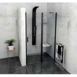 ZOOM LINE BLACK drzwi prysznicowe 1000mm, szkło czyste