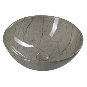 DALMA umywalka ceramiczna nablatowa Ø 42 cm, grigio