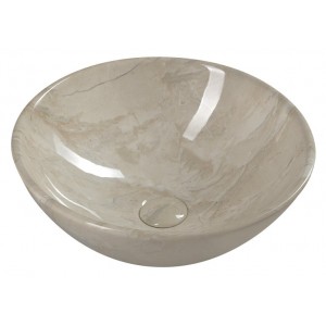 DALMA umywalka ceramiczna nablatowa Ø 42 cm, marfil