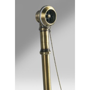 CHARLESTON syfon wannowy do instalacji zewnętrznej z łańcuszkiem i syfonem, bronz