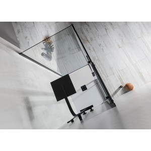 ALTIS LINE BLACK ścianka boczna 1000mm, szkło czyste, wysokość 2000mm, szkło czyste