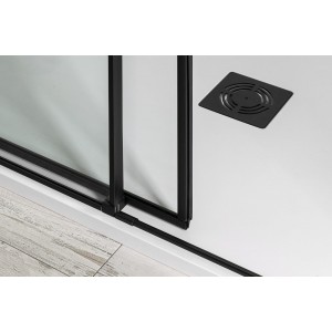 ALTIS LINE BLACK drzwi prysznicowe przesuwne 1470-1510mm, wysokość 2000mm, szkło czyste