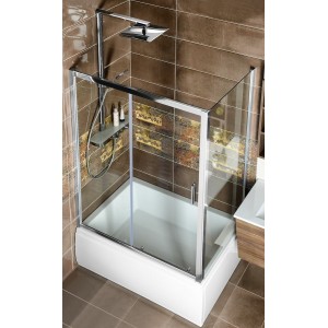 DEEP drzwi prysznicowe 1300x1650mm, szkło czyste