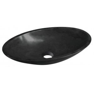 BLOK umywalka kamienna 60x35 cm, czarny Marquin, mat