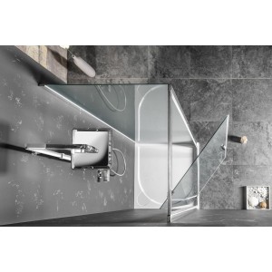 SIGMA SIMPLY drzwi prysznicowe obrotowe 800 mm, szkło Brick