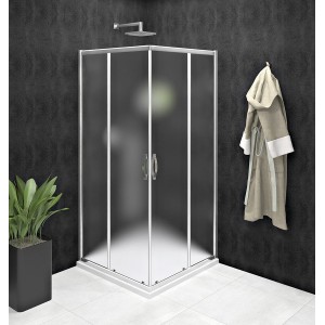 SIGMA SIMPLY drzwi prysznicowe przesuwne, wejście z rogu 1000 mm, szkło BRICK