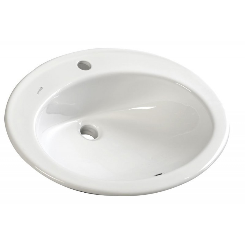 TROPICO umywalka ceramiczna wpuszczana w blat 58x46cm, biała