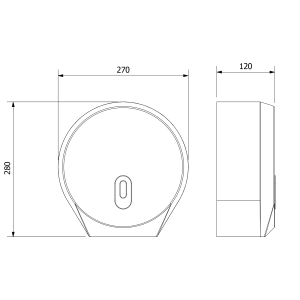 EMIKO Zasobnik papieru toaletowego na rolę o średnicy 26 cm, ABS, biały
