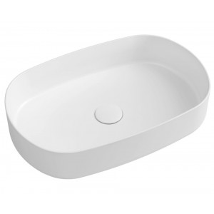 INFINITY OVAL umywalka ceramiczna nablatowa, 55x36cm, biała