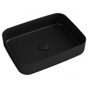 INFINITY RECTANGLE umywalka ceramiczna nablatowa 50x36cm, czarny mat
