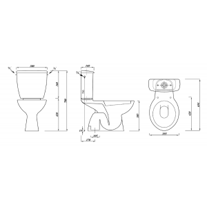 MIGUEL kompakt WC, mechanizm spłukujący, odpływ pionowy, biały