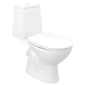 RIGA kompakt WC, przycisk 3/6l, odpływ poziomy, biały
