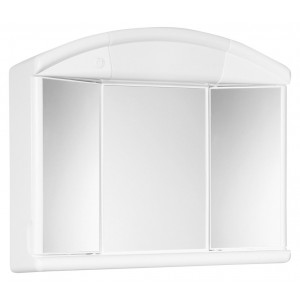 SALVA szafka z lustrem 59x50x15,5cm, 1x12W, biały plastik