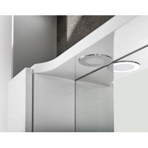 PULSE szafka z lustrem, oświetlenie LED 2x3W, 75x80x17cm, lewa, biała/antracyt
