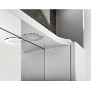 PULSE szafka z lustrem, oświetlenie LED 2x3W, 75x80x17cm, prawa, biała/antracyt