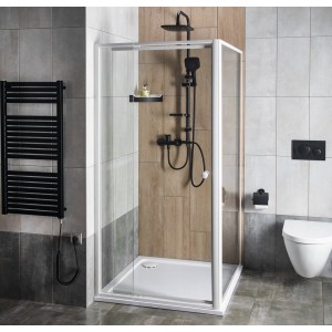 AMICO drzwi prysznicowe zawiasowe 1040-1220x1850mm, szkło czyste