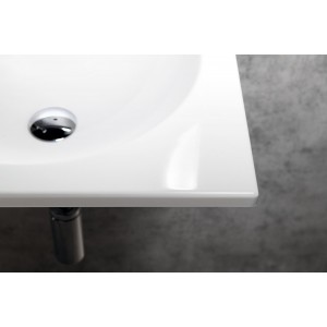 JUNO umywalka kompozytowa 80x47cm, biała, prawa