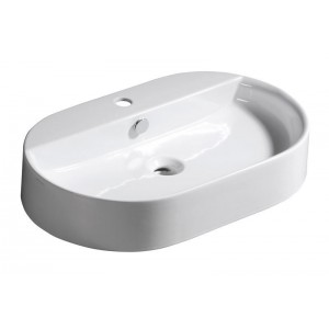 RING umywalka ceramiczna nablatowa, 65x40cm, biały