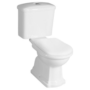 RETRO kompakt WC, odpływ poziomy, biały-chrom