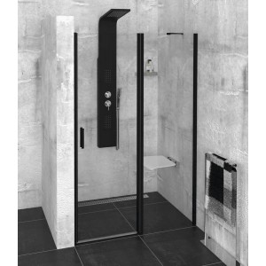 ZOOM LINE BLACK drzwi prysznicowe 1400mm, szkło czyste