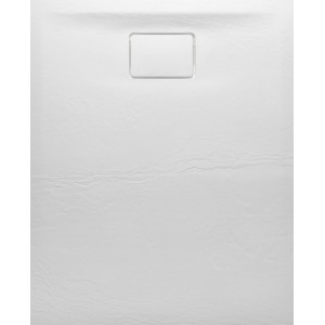 ACORA brodzik kompozytowy, prostokąt 120x80x2,9cm, biały, dekor kamień