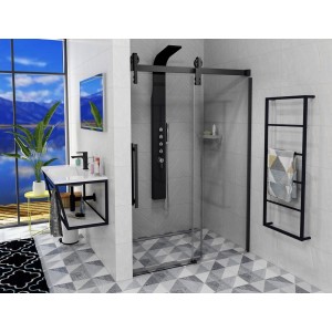 VOLCANO BLACK drzwi prysznicowe 1200 mm, szkło czyste