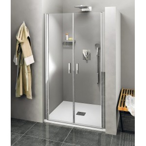 ZOOM LINE drzwi prysznicowe dwuskrzydłowe 800mm, szkło czyste