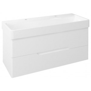 MEDIENA szafka umywalkowa 117x50,5x48,5cm, biały mat/biały mat