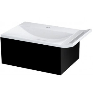 ZEUS szafka umywalkowa z syfonem 60x26x45 cm, czarny mat