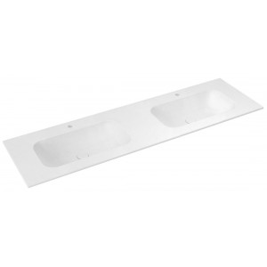 ARUBA umywalka podwójna, 170x51,5 cm, Rockstone biały mat