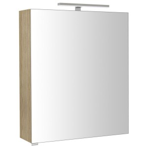 RIWA szafka z lustrem, oświetlenie LED, 60x70x17cm, wiąz Bardini