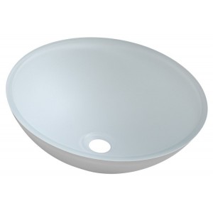 TELICA szklana umywalka nablatowa Ø 42 cm, biały mat
