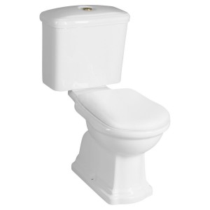 RETRO kompakt WC, odpływ pionowy, biały-brąz