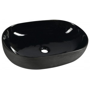 PRIORI umywalka ceramiczna nablatowa 58x40 cm, czarny