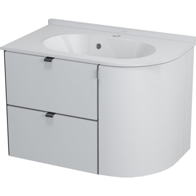 PULSE szafka umywalkowa 75x52x45 cm, lewa, biała/antracyt