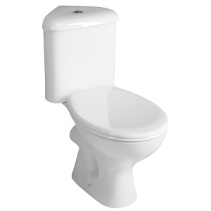 CLIFTON kompakt WC narożny, mechanizm spłukujący 3/6l, odpływ poziomy, biały