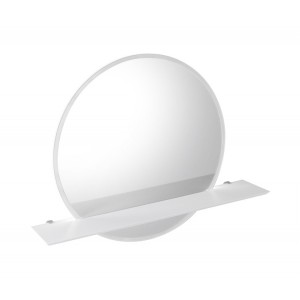 VISO okrągłe lustro z oświetleniem LED, ø 60cm, półką, biały mat